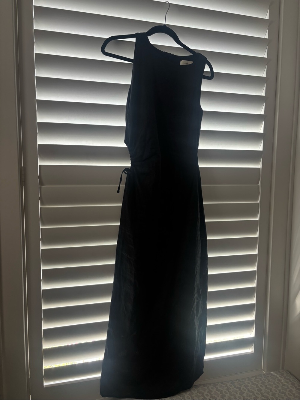 DISSH Black Sleeveless Maxi Dress with Side Tie
